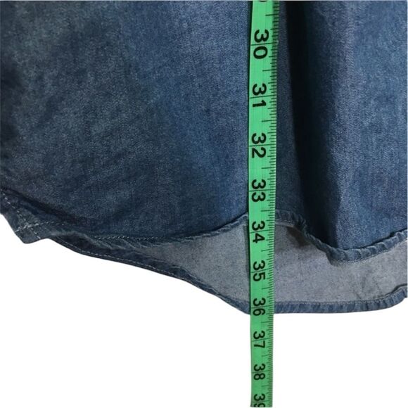 JUSTFAB Chambray Boho Western button up Dress Medium - Picture 8 of 10